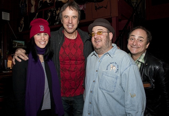 LA Group Photo is Kevin Pollak, Kevin Nealon, Sarah Silverman, and Brian Fischler at the Inaugural Laugh For Sight L.A. at the Melrose iMprov